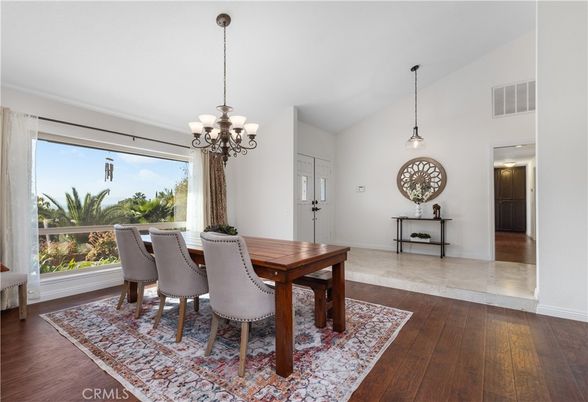 Chandelier, Dining room, Interior, Pendant Lights, Wood Texture Flooring