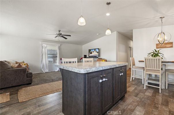 Dining room, Interior, Kitchen, Living room, Pendant Lights, Recessed Lighting, Wood Texture Flooring
