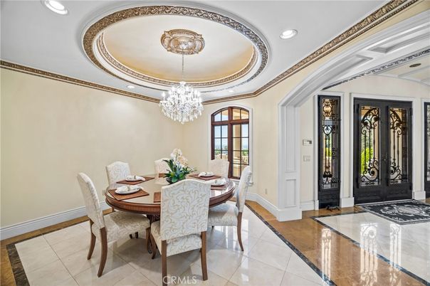 Chandelier, Dining room, Interior, Recessed Lighting