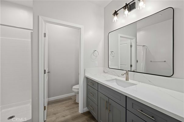 Bathroom, Dual Sink Vanities, Interior, Wood Texture Flooring