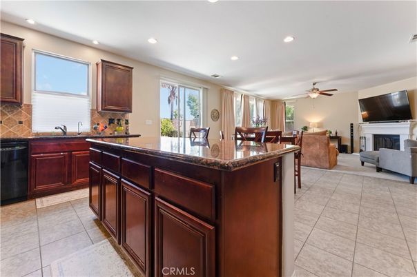 Dining room, Fireplace, Interior, Kitchen, Recessed Lighting
