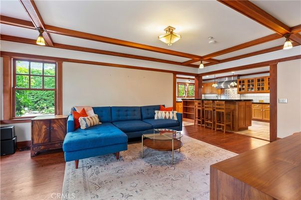 Interior, Kitchen, Living room, Pendant Lights, Wooden Beams, Wood Texture Flooring
