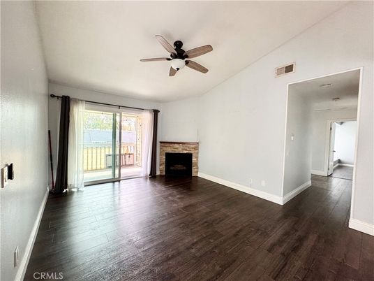 Empty room, Fireplace, Interior, Wood Texture Flooring