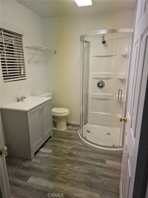 Bathroom, Glass Shower, Interior, Wood Texture Flooring