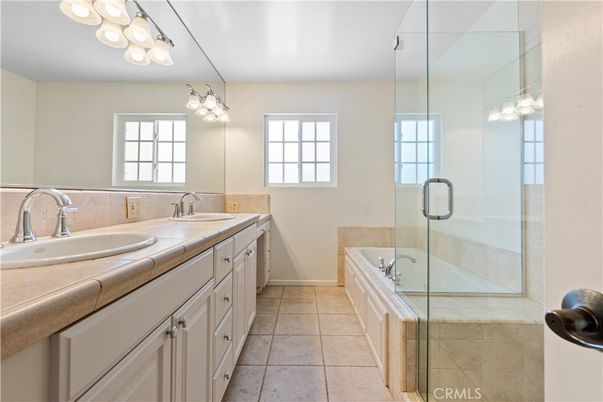 Bathroom, Dual Sink Vanities, Glass Shower, Interior, Tile Countertops