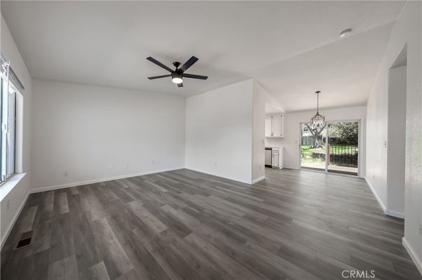 Chandelier, Empty room, Interior, Wood Texture Flooring