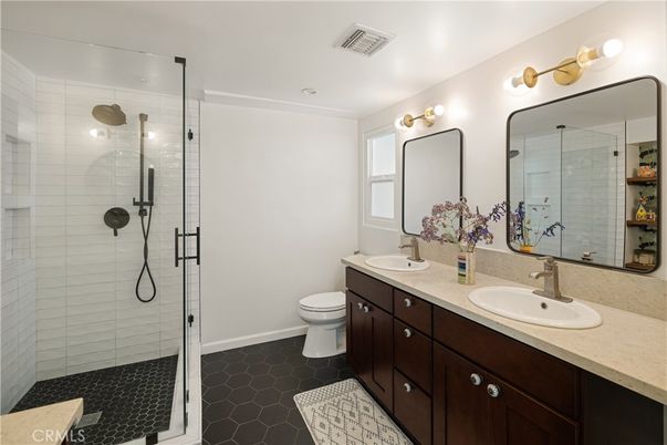 Bathroom, Dual Sink Vanities, Glass Shower, Interior