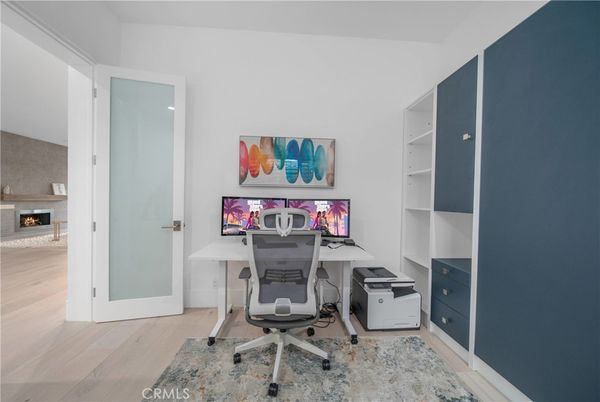 Fireplace, Home Office, Interior, Wood Texture Flooring