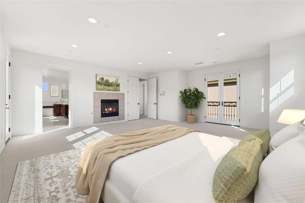 Bedroom, Fireplace, Interior, Recessed Lighting