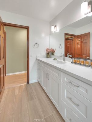Bathroom, Dual Sink Vanities, Interior, Wood Texture Flooring