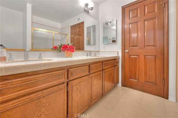Bathroom, Dual Sink Vanities, Glass Shower, Interior, Tile Countertops