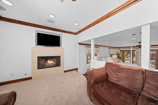 Bedroom, Fireplace, Interior, Living room, Recessed Lighting