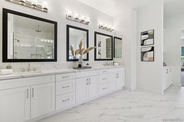 Bathroom, Dual Sink Vanities, Interior, Marble, Marble Walls