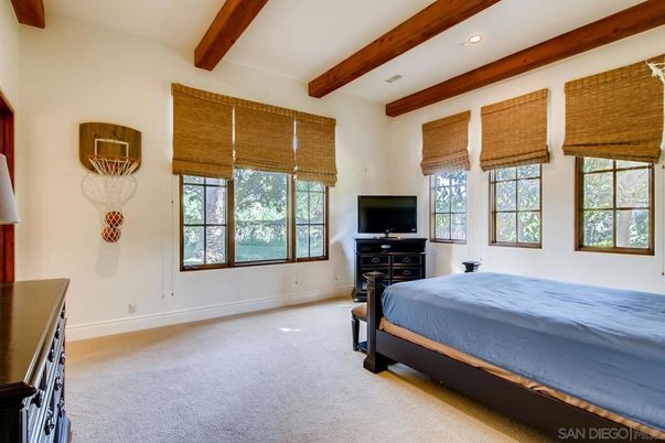 Bedroom, Interior, Recessed Lighting, Wooden Beams
