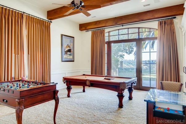Billiard Table, Game Room, Interior, Recessed Lighting