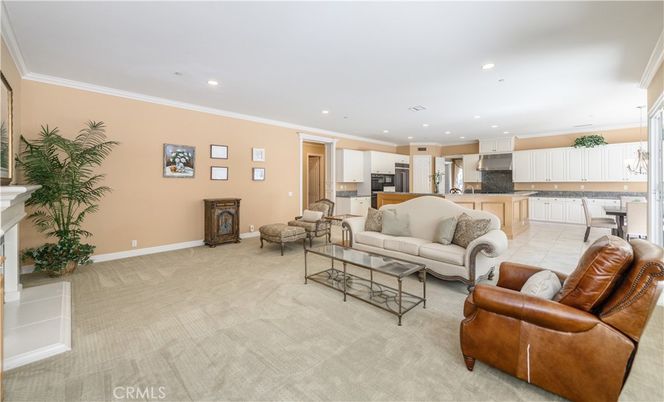 Fireplace, Interior, Kitchen, Living room, Recessed Lighting