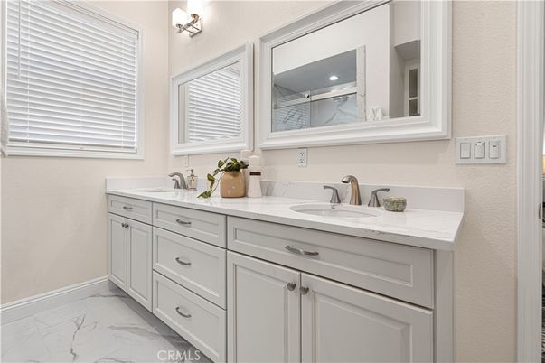 Bathroom, Dual Sink Vanities, Interior, Marble