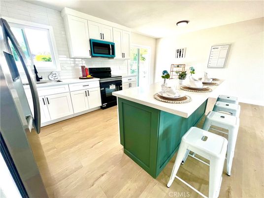 Interior, Kitchen, Stainless Steel Appliances, Wood Texture Flooring
