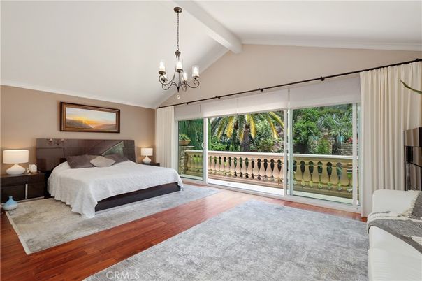 Bedroom, Chandelier, Interior, Wood Texture Flooring