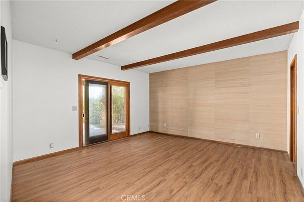Empty room, Interior, Wooden Beams, Wood Texture Flooring