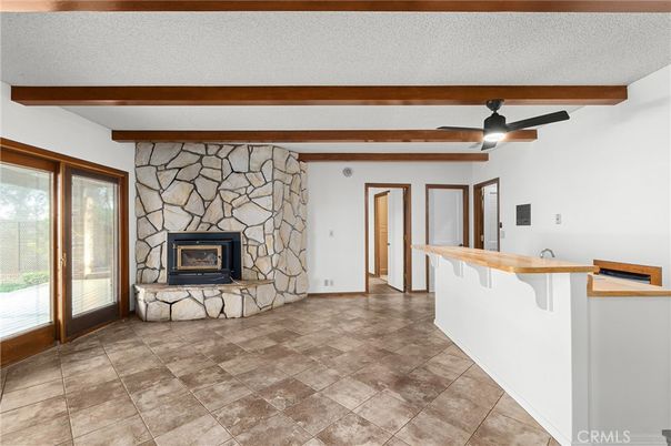 Fireplace, Interior, Stone Walls, Wooden Beams