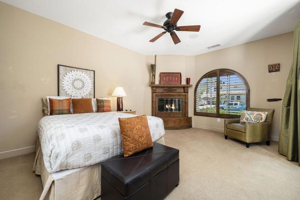 Bedroom, Fireplace, Interior