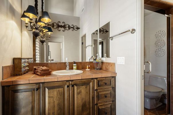 Bathroom, Glass Shower, Interior, Tile Countertops