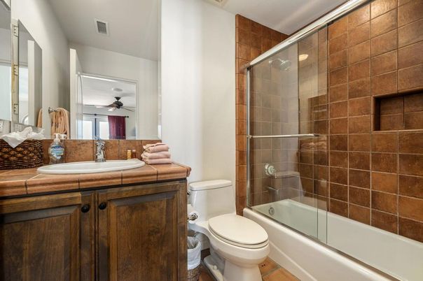 Bathroom, Glass Shower, Interior, Tile Countertops