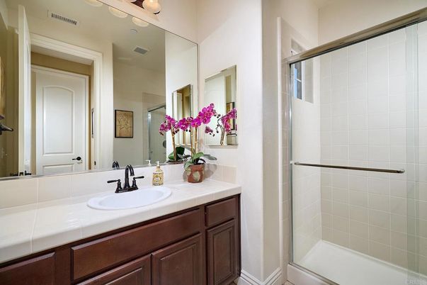 Bathroom, Glass Shower, Interior, Tile Countertops