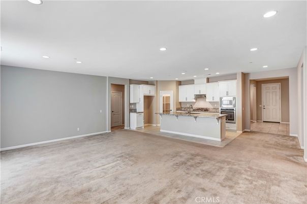 Empty room, Interior, Kitchen, Recessed Lighting, Stainless Steel Appliances