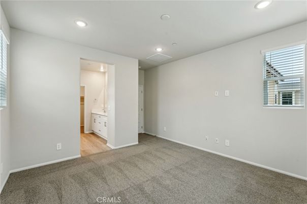 Bathroom, Empty room, Interior, Recessed Lighting, Wood Texture Flooring