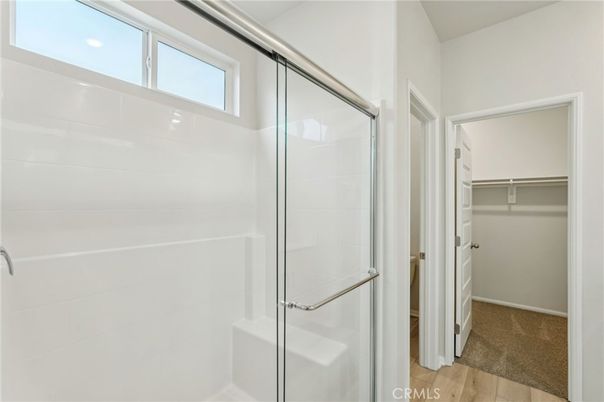 Bathroom, Glass Shower, Interior, Walk-in Closets, Wood Texture Flooring
