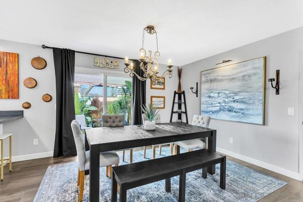 Chandelier, Dining room, Interior, Wood Texture Flooring