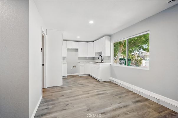 Interior, Kitchen, Recessed Lighting, Wood Texture Flooring