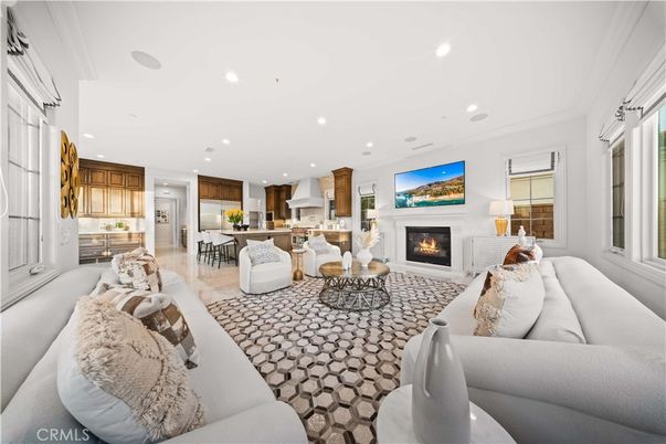 Dining room, Fireplace, Interior, Kitchen, Living room, Recessed Lighting