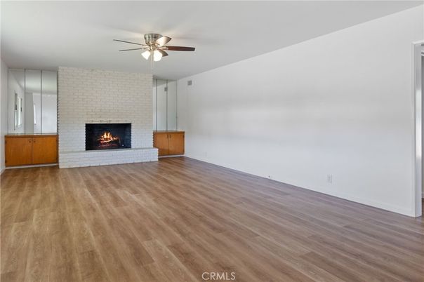 Empty room, Fireplace, Interior, Wood Texture Flooring