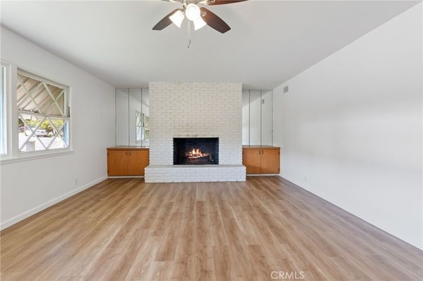 Empty room, Fireplace, Interior, Wood Texture Flooring