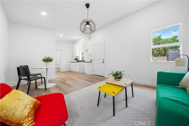 Dining room, Interior, Pendant Lights, Recessed Lighting, Wood Texture Flooring