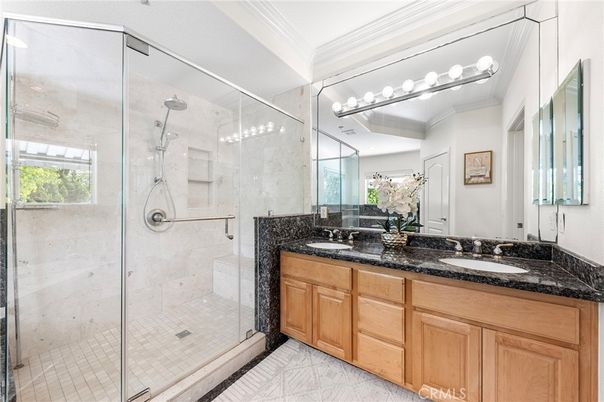 Bathroom, Dual Sink Vanities, Glass Shower, Interior