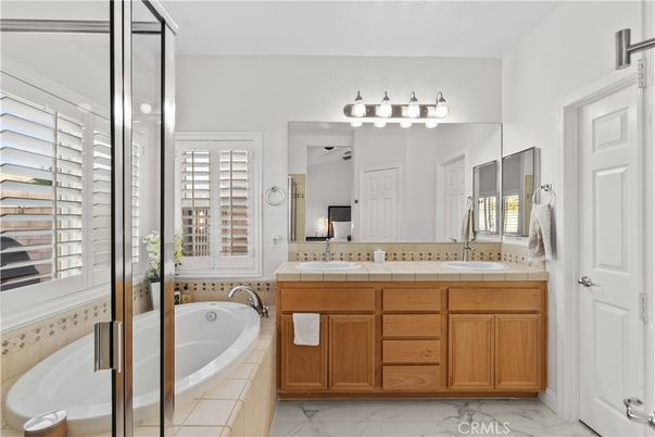 Bathroom, Dual Sink Vanities, Interior, Marble, Tile Countertops