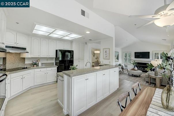 Interior, Kitchen, Living room, Recessed Lighting, Wood Texture Flooring