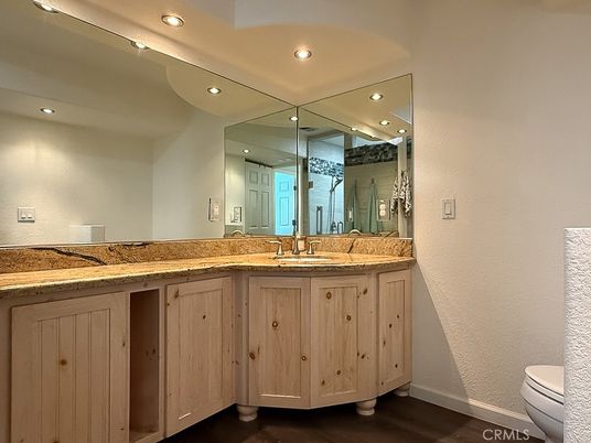 Bathroom, Interior, Recessed Lighting, Wood Texture Flooring