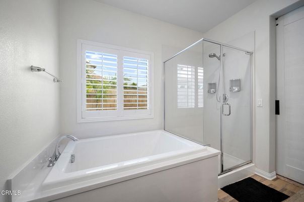 Bathroom, Glass Shower, Interior, Wood Texture Flooring