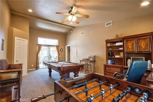 Billiard Table, Game Room, Home Office, Interior, Recessed Lighting