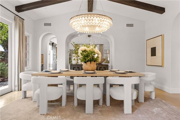 Chandelier, Dining room, Interior, Pendant Lights, Wooden Beams