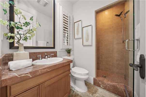Bathroom, Glass Shower, Interior, Tile Countertops