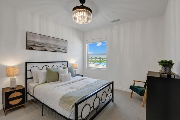 Bedroom, Chandelier, Interior