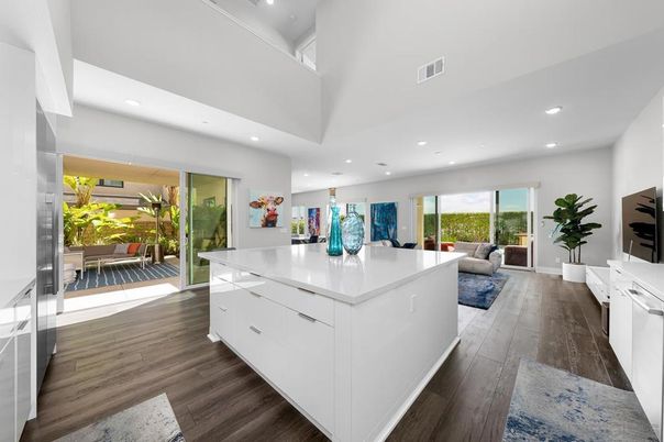 Interior, Kitchen, Living room, Recessed Lighting, Wood Texture Flooring