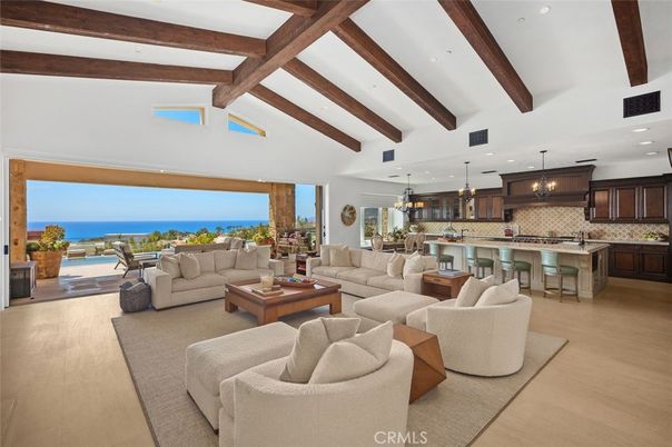 Interior, Kitchen, Living room, Pendant Lights, Recessed Lighting, Water, Wooden Beams