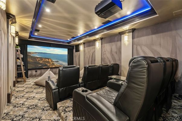 Home Theatre Room, Interior, Projection Screen, Recessed Lighting, Theatre Room